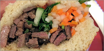 Vietnamese BBQ Beef Banh Mi at Ba Le