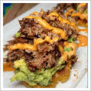 Berkshire Pork Tostones at Cave Bistro