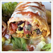 Vegan Chorizo Chimichanga at 10th Street Diner