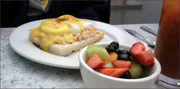 Crab Eggs Benedict at Aldo's Harbor Restaurant