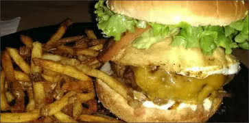 Garlic Burger at Bauer's 66 1/2 Skillet & Grill