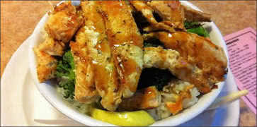 Teriyaki Salmon Bowl at Santa Cruz Diner