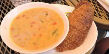 Corn Chowder at Sunflower Caffe