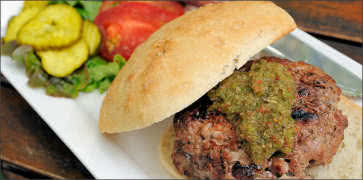 Grilled Lamb Burger at Sunflower Caffe