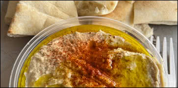 Hummus and Pita Bread at Petra Mediterranean Pizza and Grill