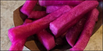 Marinated Turnips at Petra Mediterranean Pizza and Grill