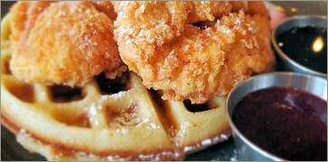 Chicken and waffles at Reid's Apothecary