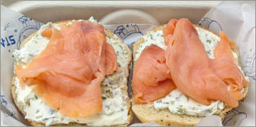 Lox and Shmear Bagel at Starship Bagel