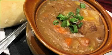 Guinness Stew Soup at The Goat and Clover Tavern