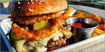 Mushroom-Swiss Burger at Wild Barley Kitchen & Brewery